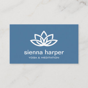 Lotus Blume Yoga Instructor Navy Blue Visitenkarte