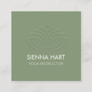 Lotus Blume Yoga Instructor Sage Quadratische Visitenkarte