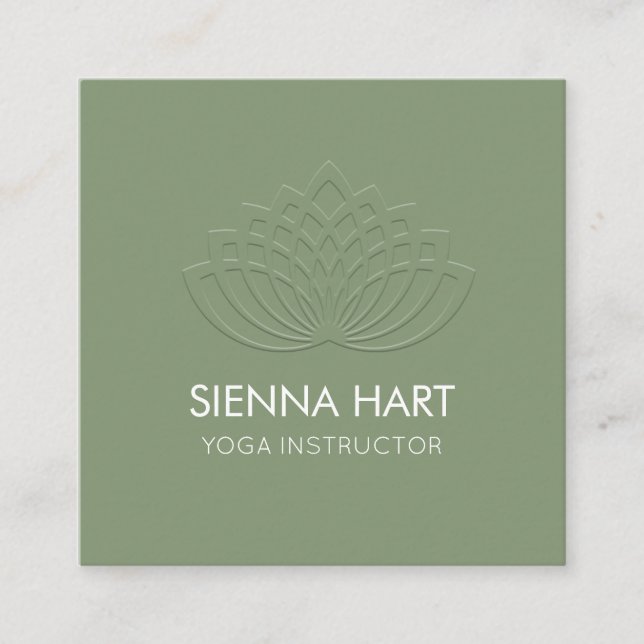 Lotus Blume Yoga Instructor Sage Quadratische Visitenkarte (Vorderseite)