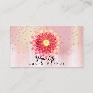 Lotus Blume Yoga Life Coach Rose Gold Business  Visitenkarte