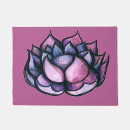 Lotus Blume Yoga lila Fußmatte