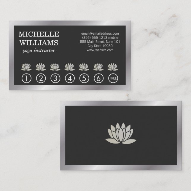 Lotus Blume | Yoga Mediation | Grenze Treuekarte (Vorne/Hinten)