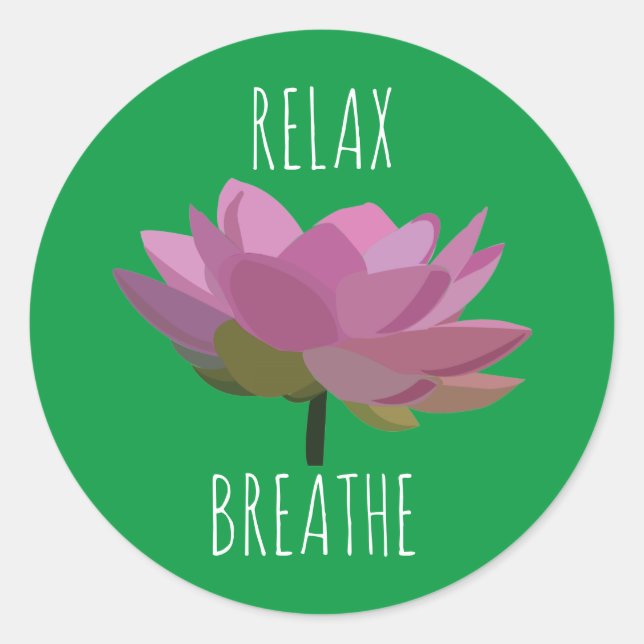 Lotus Blume Yoga Medizin Runder Aufkleber (Vorderseite)