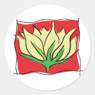 Lotus Blume Yoga Runder Aufkleber