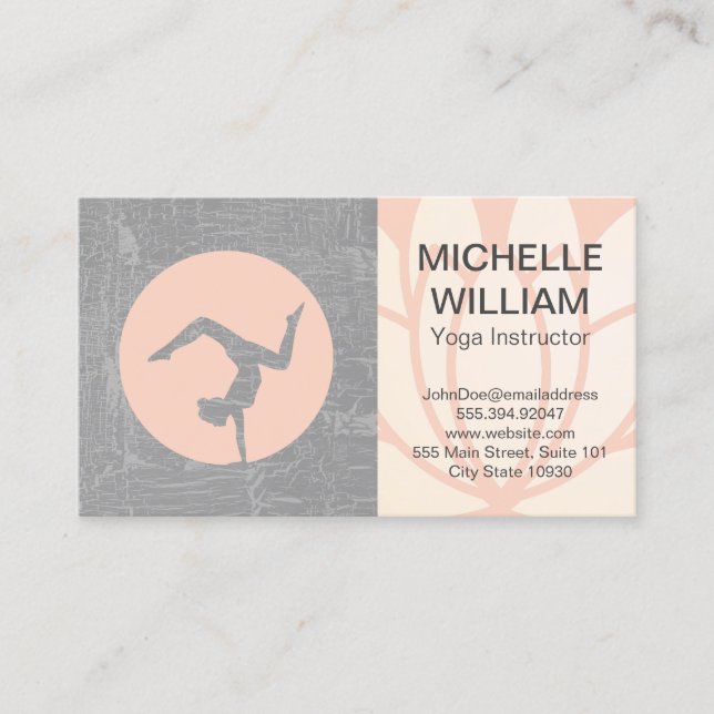 Lotus Blume | Yoga Studio Logo Visitenkarte (Vorderseite)