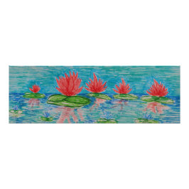 Lotus-Blume Zeichnend Foto Print