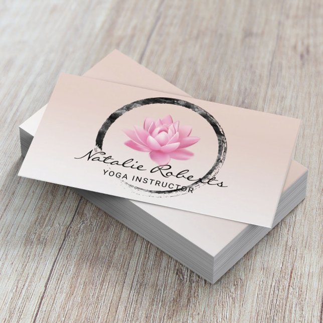 Lotus Blume Zen Circle Yoga Instruktor Wellness Visitenkarte (Von Creator hochgeladen)