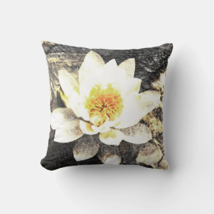 Lotus blussom Kissen grau und gelb