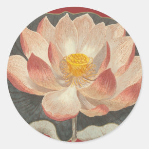Lotus-Blüte, Lilypad, Runder Aufkleber