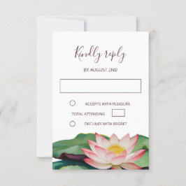 Lotus Buddhist Wedding RSVP Einladung