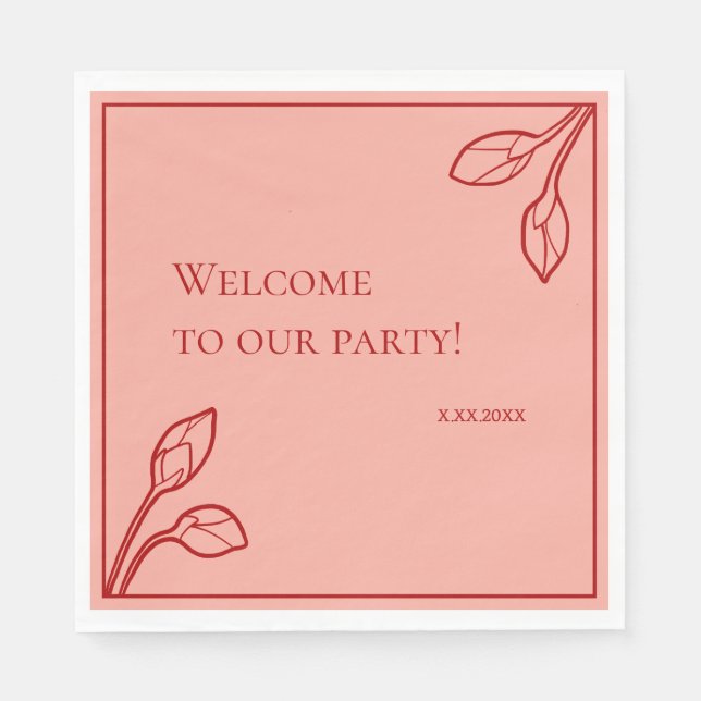 Lotus Buds Personalisiert Party Paper Napkins Serviette (Vorderseite)