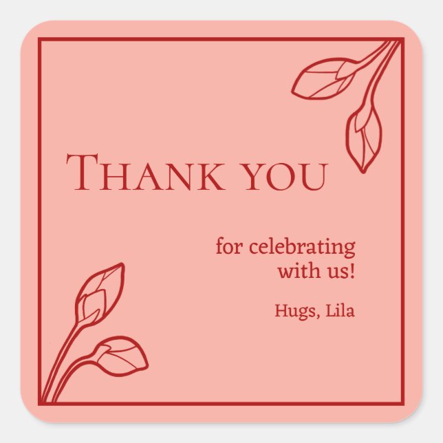 Lotus Buds Personalisierte Party Stickers (Vorderseite)