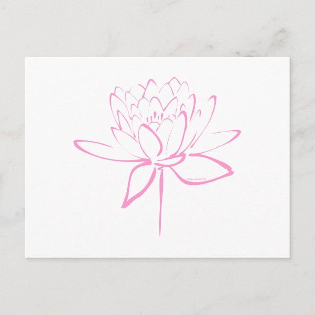 Lotus Calligraphy (Pink) Postkarte (Vorderseite)