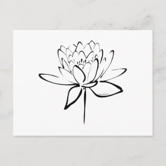 Lotus Calligraphy (schwarz) Postkarte