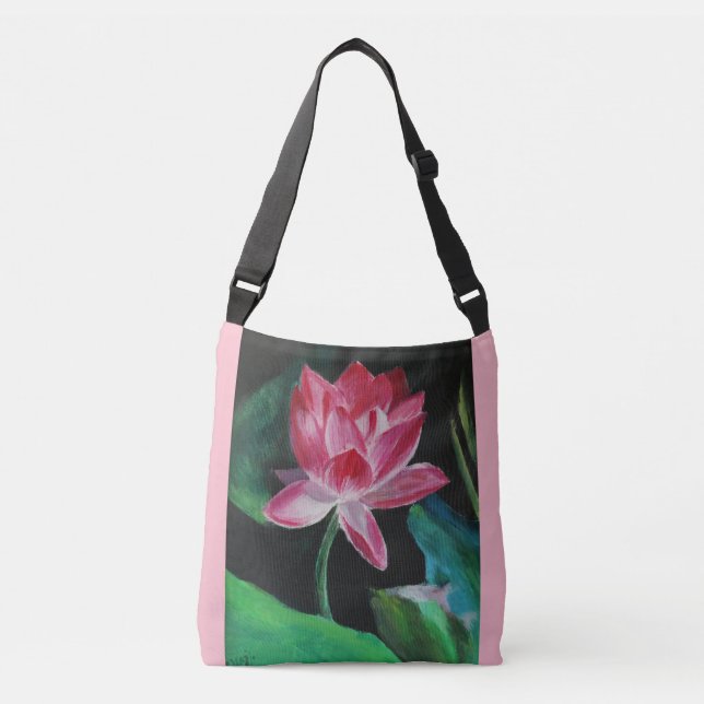 Lotus Custom Multiprint Cross Body Bag Tragetaschen Mit Langen Trägern (Vorderseite)