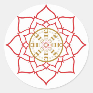 Lotus Dharma Whecker Runder Aufkleber