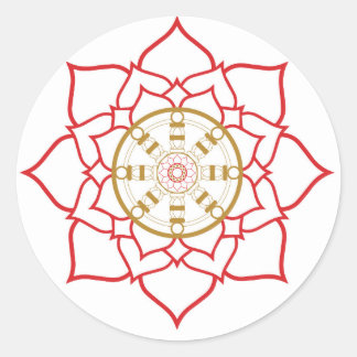 Lotus Dharma Whecker Runder Aufkleber