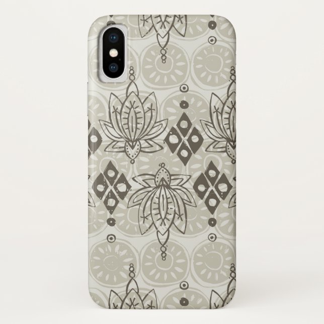 Lotus Diamant Leinen Case-Mate iPhone Hülle (Rückseite)