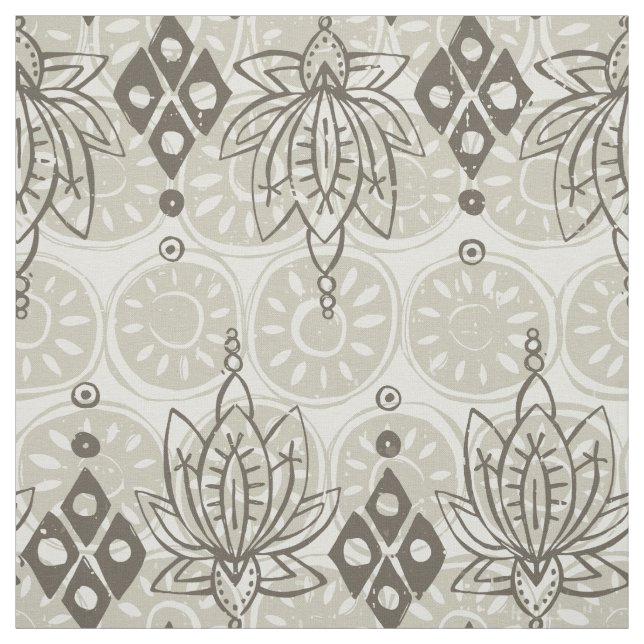 Lotus Diamant Leinen Stoff (Muster)