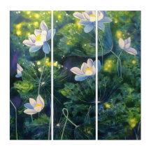 Lotus Dreamscape – Art mural floral serein