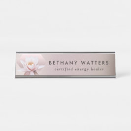 Lotus Dusty Rose Gradient Schreibtischnamensplakette