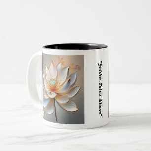 "Lotus entfaltet sich innerer Ruhe" Zweifarbige Tasse