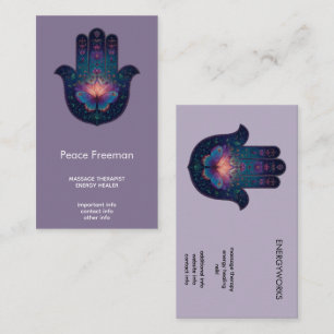 Lotus-Erwachen   Hamsa-Hand-Design Visitenkarte
