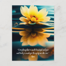 Lotus Everything Beautiful Rumi Quote Postkarte