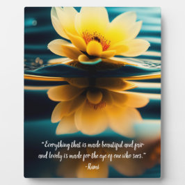 Lotus Everything Beautiful Rumi Quote Tabletop Fotoplatte