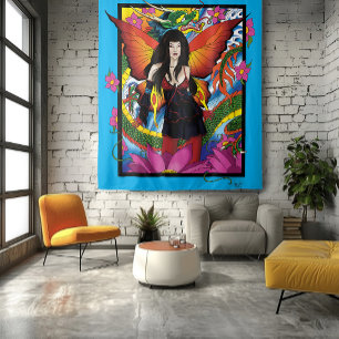 Lotus Fairy Chinese Water Dragon Wandteppich