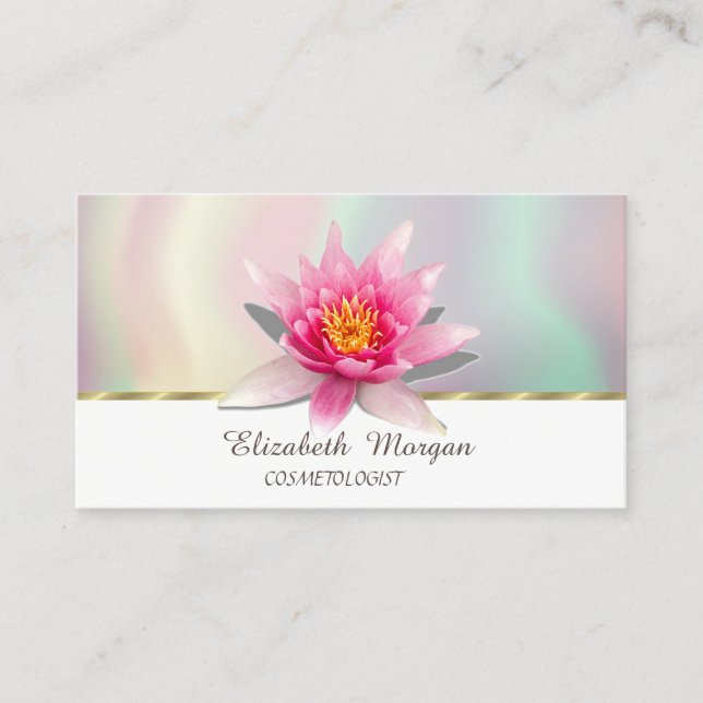Lotus farbenfroh holografisch visitenkarte (Vorderseite)