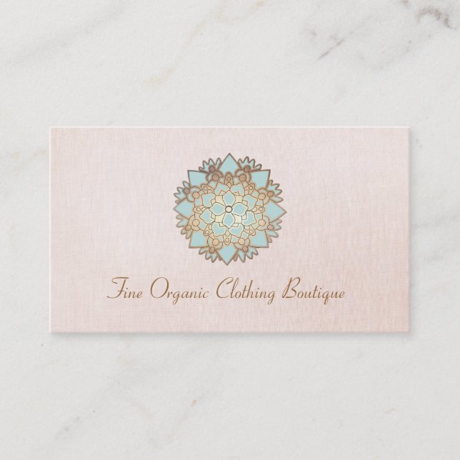 Lotus Fashion Boutique Carte de visite en lin rose (Devant)