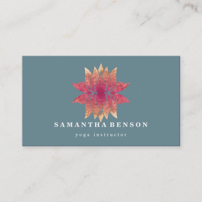 Lotus Flower Logo Yoga Carte de visite (Devant)