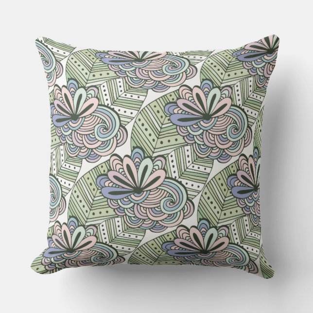 Lotus Flower Motif lance des oreillers (Recto)