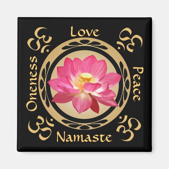 Lotus Flower Namaste OM Magnet (Devant)