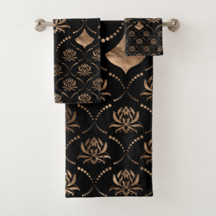 Lotus Flower ornement de luxe - noir et or