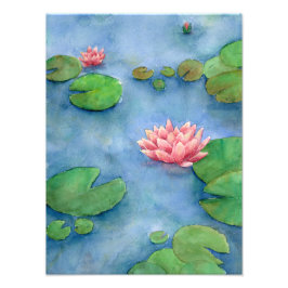 Lotus flower watercolor fotodruck