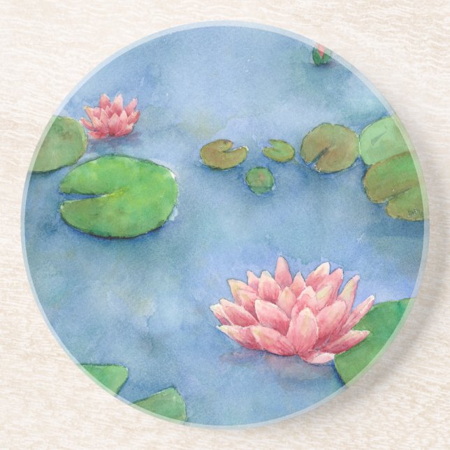Lotus flower watercolor getränkeuntersetzer (Vorne)