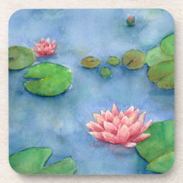 Lotus flower watercolor getränkeuntersetzer