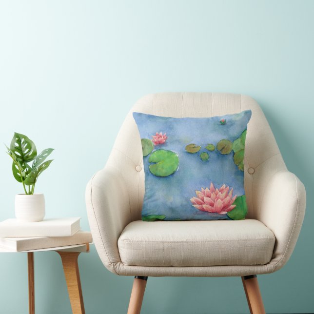Lotus flower watercolor kissen (Stuhl )
