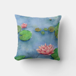 Lotus flower watercolor kissen