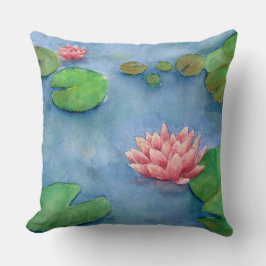 Lotus flower watercolor kissen