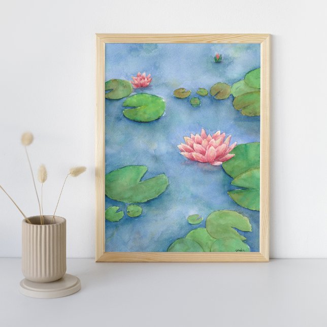 Lotus Flower Watercolor Painting Poster (Von Creator hochgeladen)