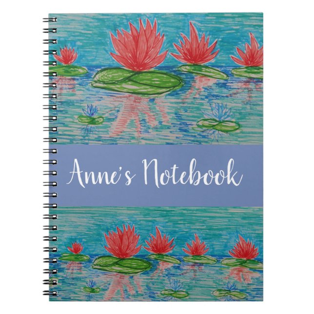 Lotus flowers Drawing   Notebook Notizblock (Vorderseite)