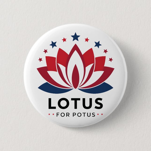 Lotus for POTUS Kamala Harris 2024 Button (Vorderseite)