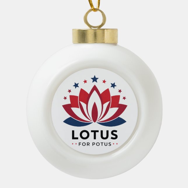 Lotus for POTUS Kamala Harris 2024 Keramik Kugel-Ornament (Vorderseite)