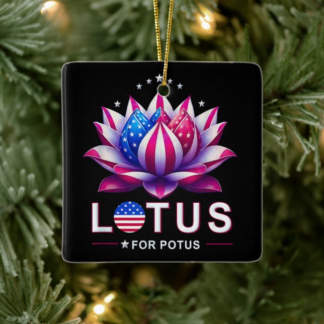 Lotus for Potus Kamala Harris Trendy Lotus Potus Keramikornament (Baum)