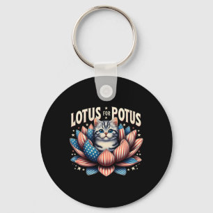 Lotus for Potus US Flag Cat Lovers Kamala Harris Schlüsselanhänger