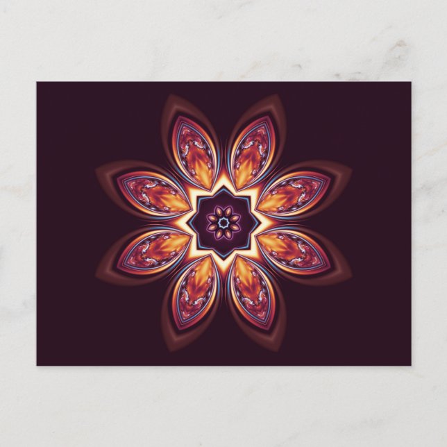Lotus Fraktal Postkarte (Vorderseite)