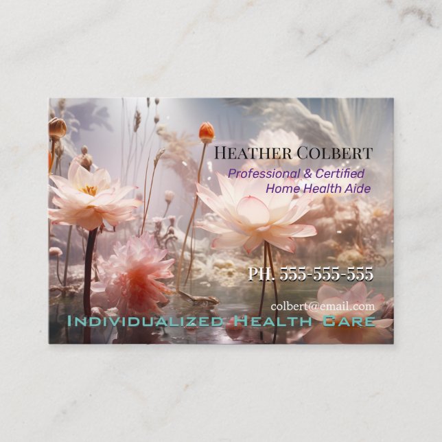 Lotus Friendly Beruflich Caregier Visitenkarte (Vorderseite)